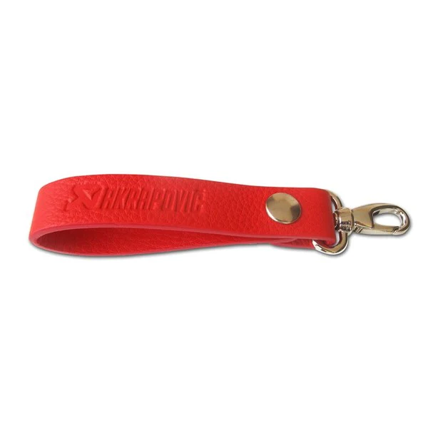 Akrapovic Leather Loop Keychain - red