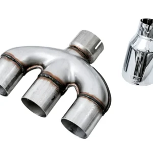 AWE Tuning 17-20 Honda Civic Si 1.5L Turbo Dual-to-Triple Tip Conversion Kit - Chrome Silver Tip