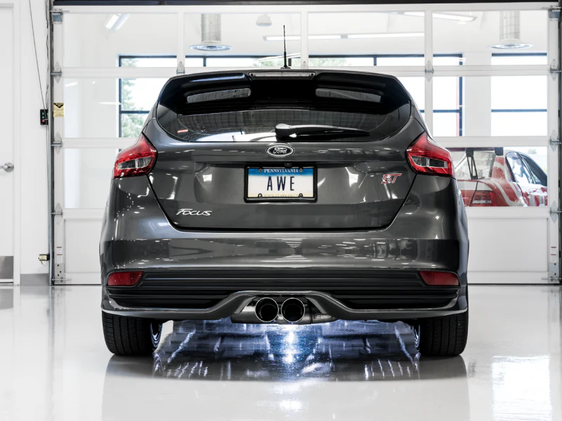 AWE Tuning Ford Focus ST Touring Edition Cat-back Exhaust - Resonated - Diamond Black Tips - Image 4