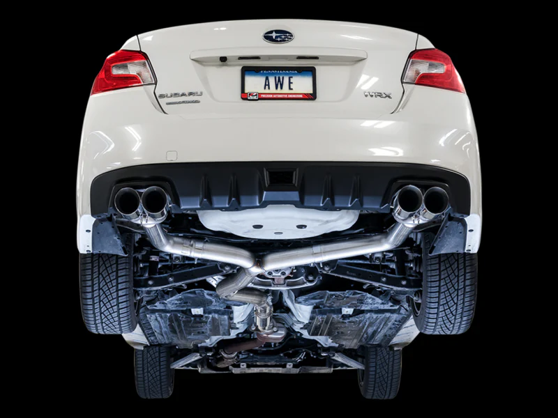AWE Tuning Subaru WRX/STI VA/GV Sedan Track Edition Exhaust - Diamond Black Tips (102mm) - Image 4