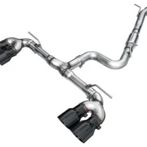 AWE MK8 Volkswagen Golf R 3in Track Edition Quad Exhaust - Diamond Black Tips