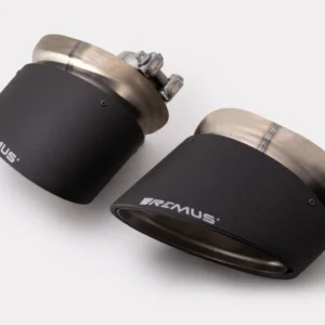 Remus Carbon 175x108mm Angled Titanium Internals w/Adj Clamp Tail Pipe Set (Pair)