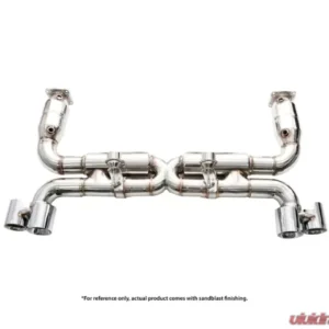 IPE SS Cat Downpipe w/Valvetronic Muffler, Chrome Silver Tips + Remote Porsche 997.2 Turbo | S 2009-2012