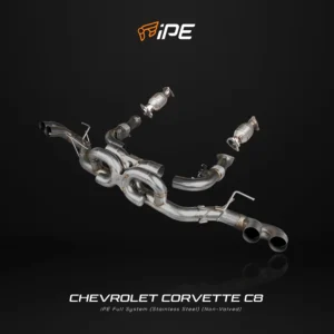 IPE SS Non-OPF Catted Pipe w/Stainless Steel Heat Shield Chevrolet Corvette C8 2019-2025