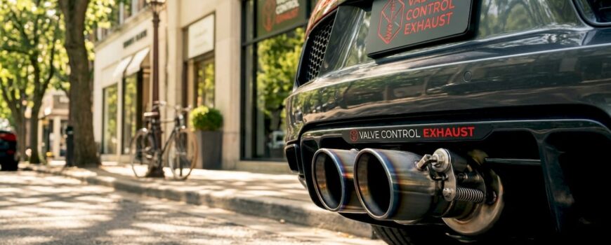 Close-up of custom luxury car exhaust tips