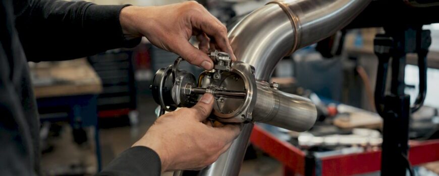 Hands cycling valved exhaust actuator close-up