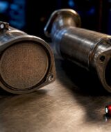 Catted and catless downpipe sections compared