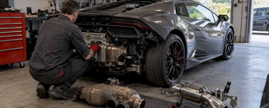 Lamborghini Huracán exhaust upgrade inspection