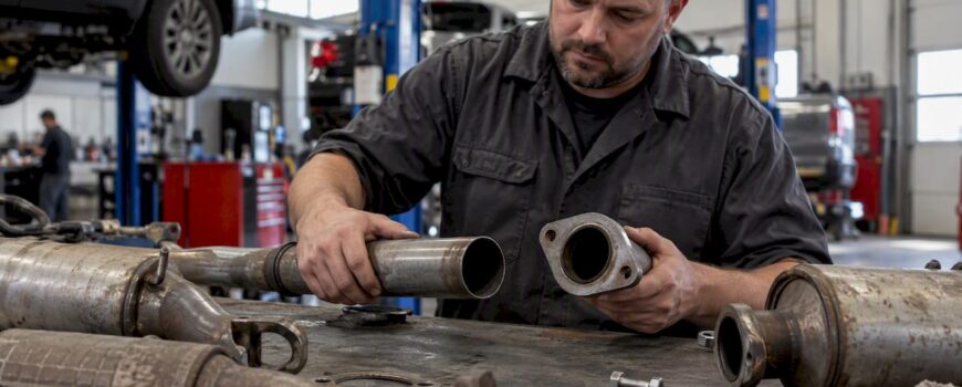 Slip-fit pipe and flanged exhaust joint comparison